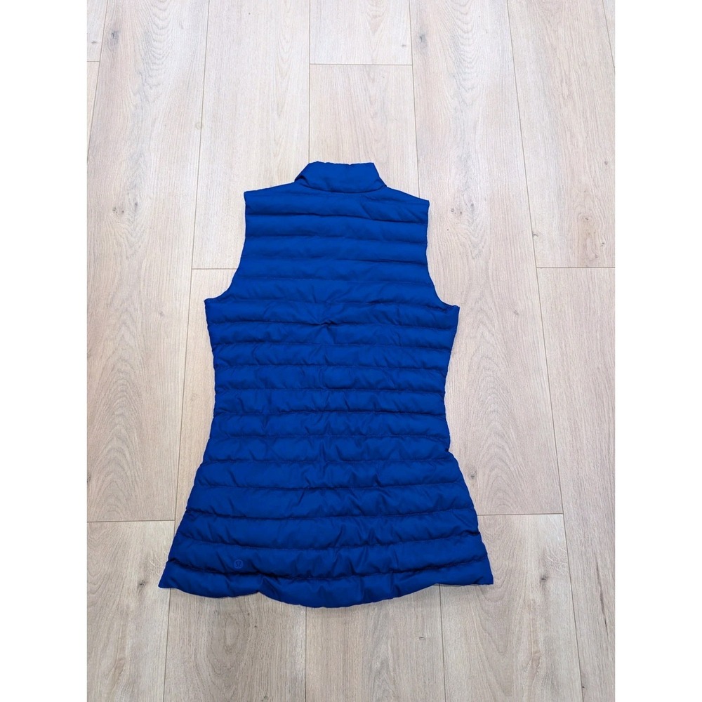 Lululemon Pack It Down Again Vest Sz 2 Lazurite Blue Goose Down Full Zip Pockets - Picture 9 of 12